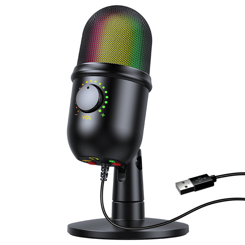 USB Condenser Microphone Noise Reduction Luminous RGB