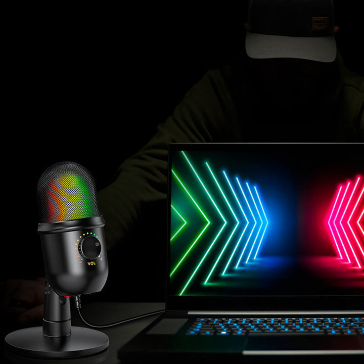USB Condenser Microphone Noise Reduction Luminous RGB